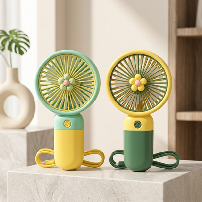 3 Speed Rechargeable Hand Fan – Mini Handy Fan For Kids With Stand