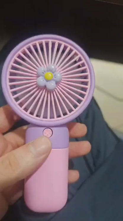 3 Speed Rechargeable Hand Fan – Mini Handy Fan For Kids With Stand