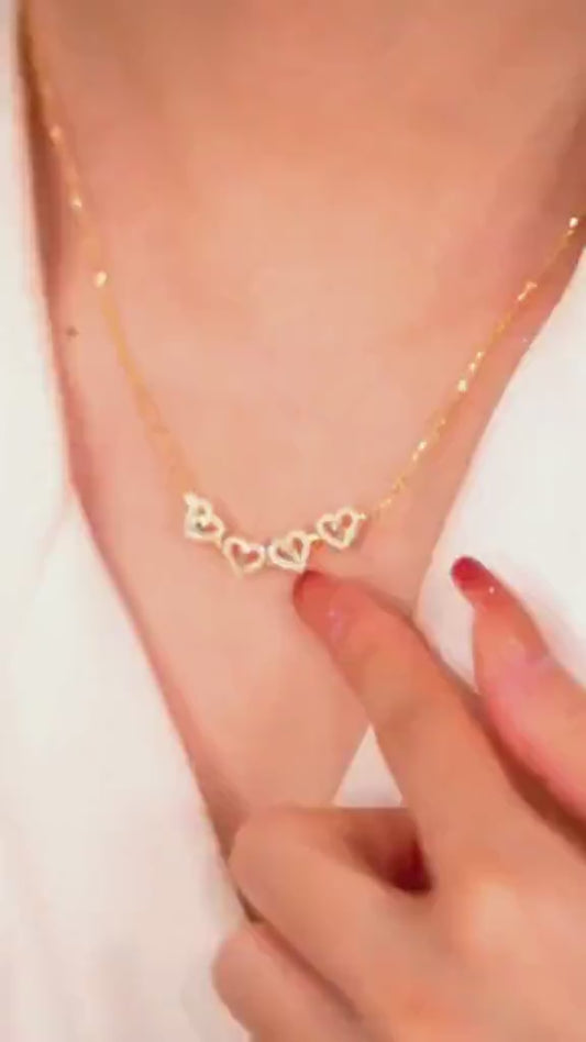 Magmatic Heart Clover Necklace Golgen Silver 4 Leaf