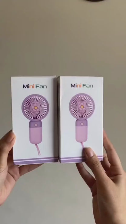 3 Speed Rechargeable Hand Fan – Mini Handy Fan For Kids With Stand