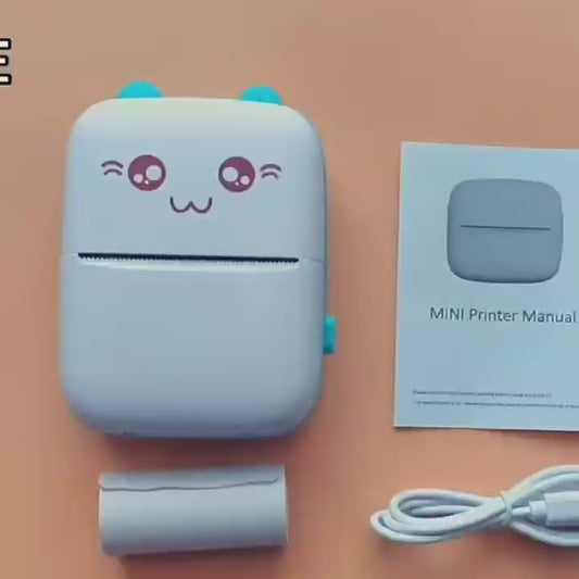 Mini Portable Thermal Printer | Wireless Bluetooth Pocket Photo Printer | 1 Paper Roll Included | Random Colour