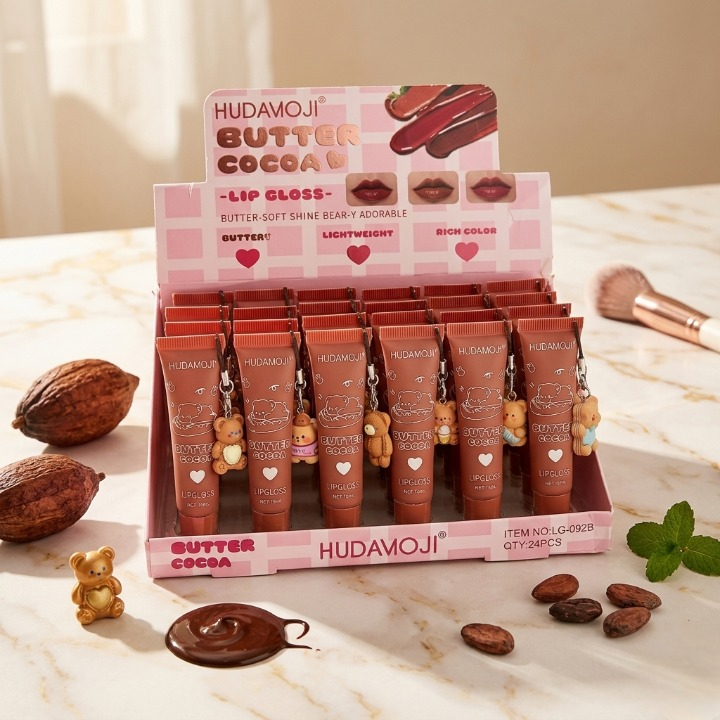 Hudamoji Multi-Shade Butter Cocoa Matte Lip Gloss – Lightweight & Rich Color Collection (Pack Of 2)