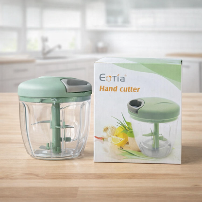 Eotia Manual Food Chopper – High-Speed 3-Blade Hand Cutter for Vegetables
