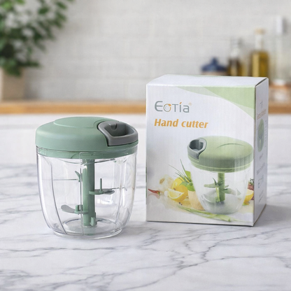 Eotia Manual Food Chopper – High-Speed 3-Blade Hand Cutter for Vegetables